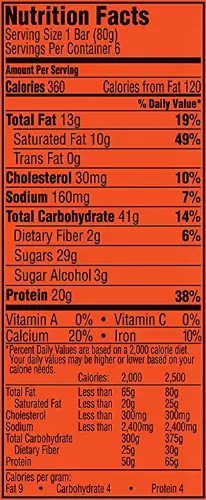 Nutrition facts gatrade