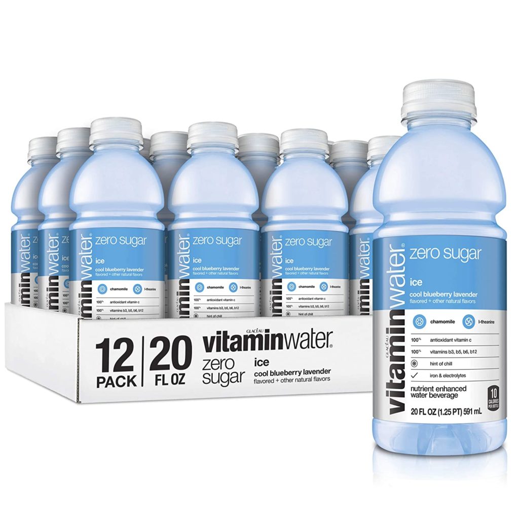 Vitaminwater Zero Sugar Ice, Ice Cool Blueberry-Lavender Flavored, Electrolyte Enhanced Bottled Water with Vitamin