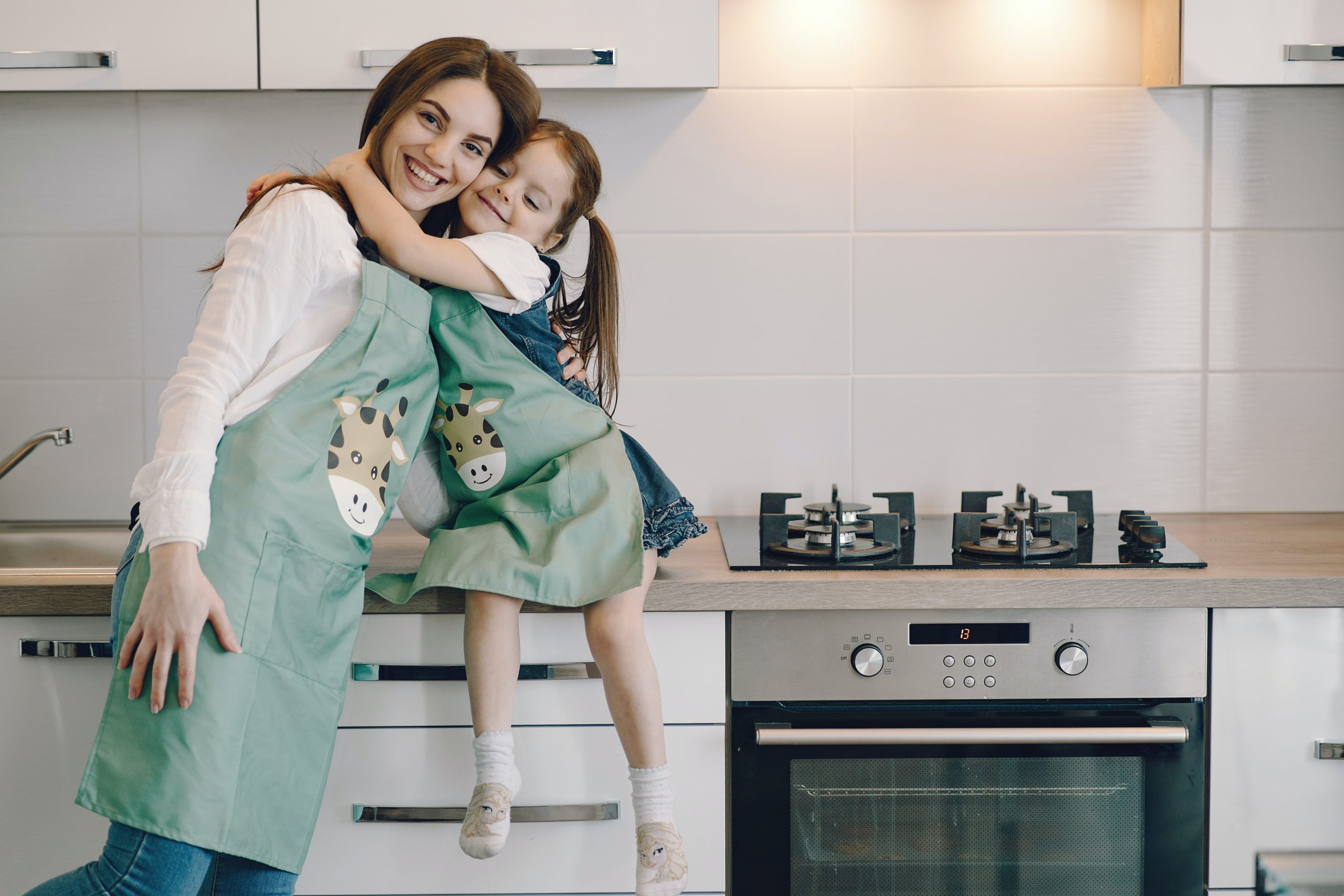 mom and daughter in the kitchen