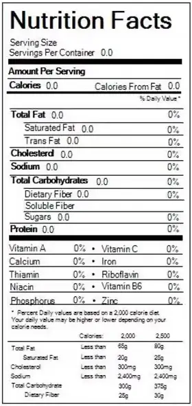 nutrition facts 