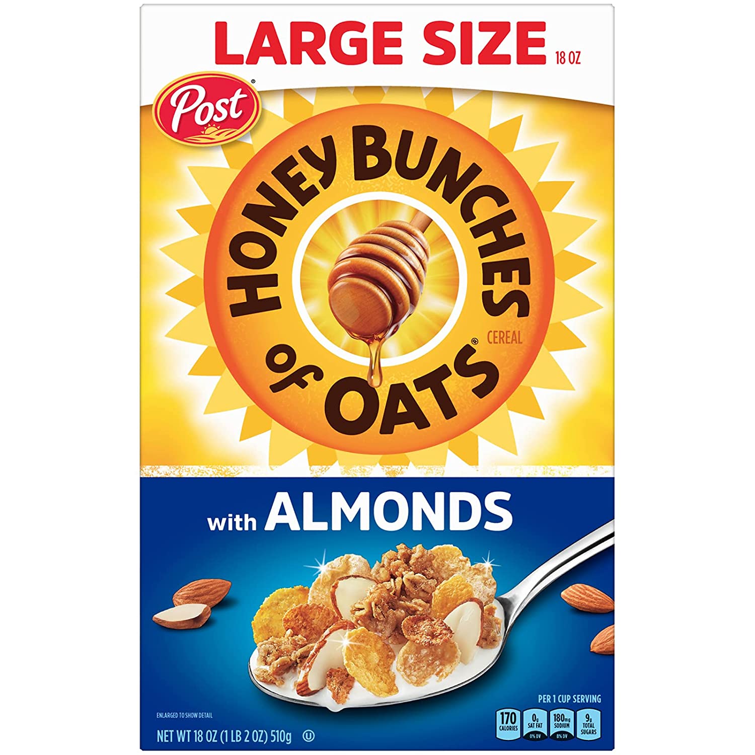 Honey Bunches of Oats With Almonds Nutrition Facts Label