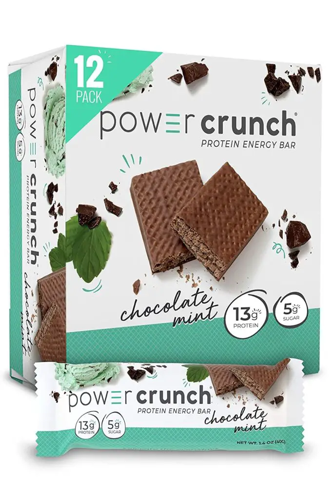 Power Crunch Whey Protein Bars, High Protein Snacks with Delicious Taste, Chocolate Mint