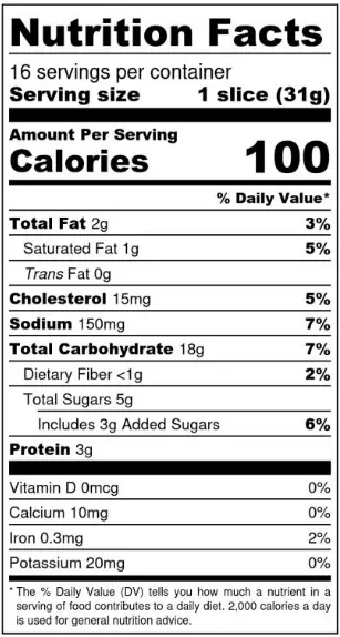 Challah Nutrition Facts