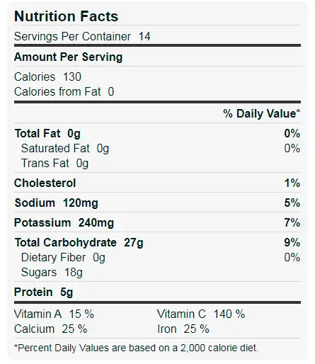 Sugar-Free Vanilla Carnation Instant Breakfast Nutrition Facts