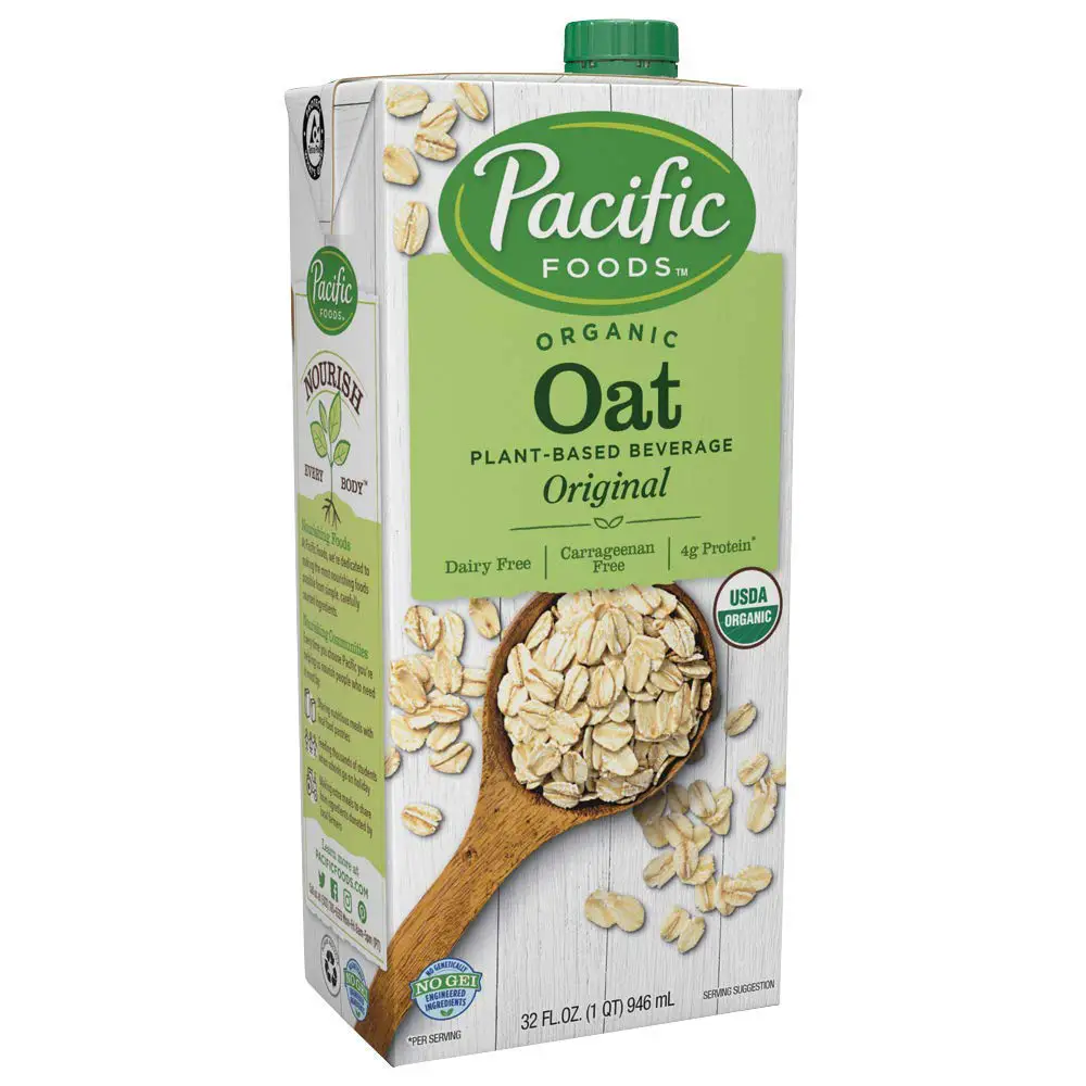 Pacific Foods Organic Oat Original Plant-Based Milk, Organic Oat - Original, 32 Fl Oz (Pack of 12)