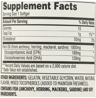 omega 3 supplement nutrition facts