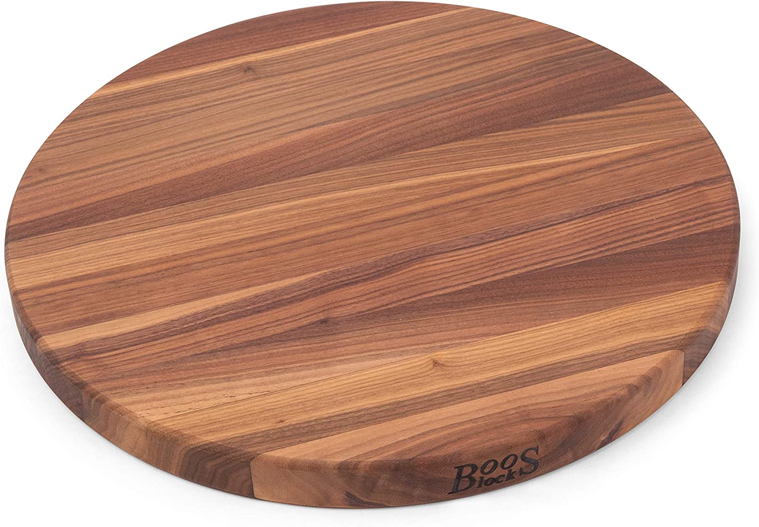 John Boos Block WAL-R18 Walnut Wood Edge Grain Reversible Round Cutting Board