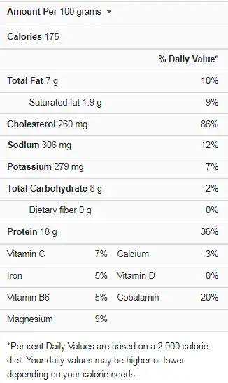 squid nutrition facts